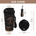 thumbnail image 2 of 500ml Stainless Steel Coffee Mug with Portable Black Strap Vacuum Insulated Ceramic Coated Coffee Tumbler Mushrooms and Glittering Stars, 2 of 8