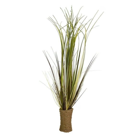 Northlight 34" Artificial Long Grass Plant in Twisted Rope  Pot