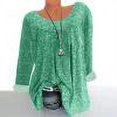 thumbnail image 1 of Chemises à Manches Longues pour Femmes Grande Taille Manches Longues Col Rond Imprimé Blouse Pull Tops Manches Longues Blouses Chemises Tops Décontractés pour Femmes Tops pour Femmes Été Décontracté, 1 of 7