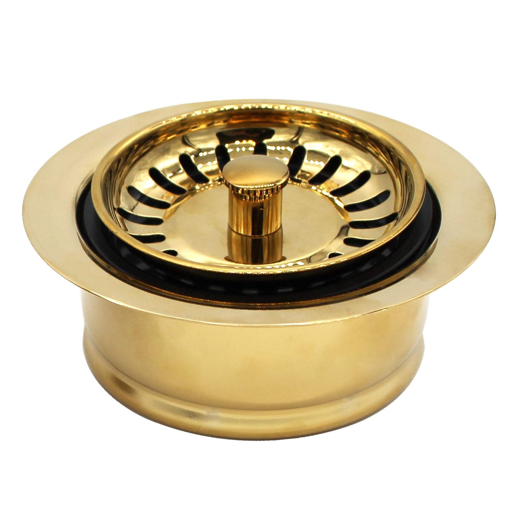 Westbrass COMBO PACK 3-1/2" Kitchen Sink and Waste Disposal Flange Strainers, Polished Brass