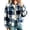 Blue#01, variant on Women's Flannel Cropped Plaid Shacket Jacket Casual Fall Long Sleeve Button Down Collared Outerwear Coat Trendy Oversized Comfy Business Work Outdoor Crop Jackets with Pockets