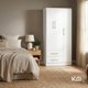 thumbnail image 2 of Closet Armario Blanco de Madera con 3 Puertas y Cajones Organización Almacenamiento de Ropa Minimalista Basic Hogar, 2 of 8