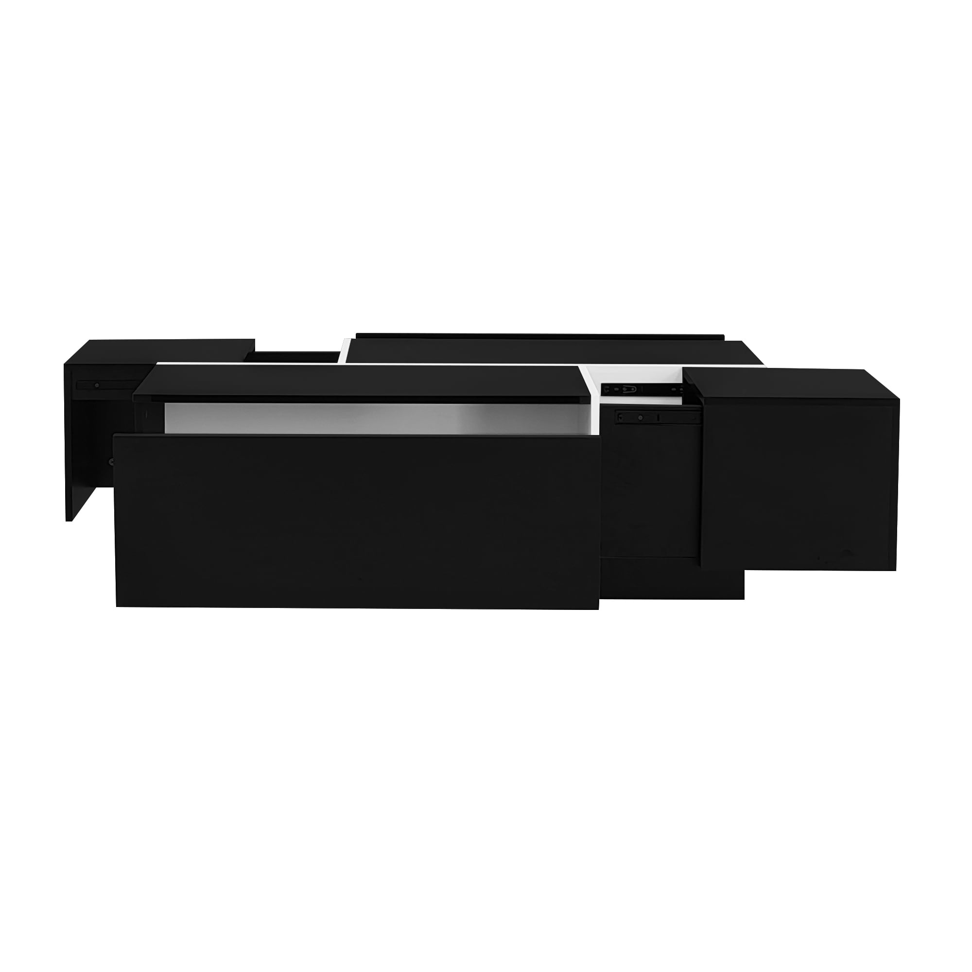 Euroco Minimalist Modern Coffee Table with Hidden Storage and Wide Tabletop