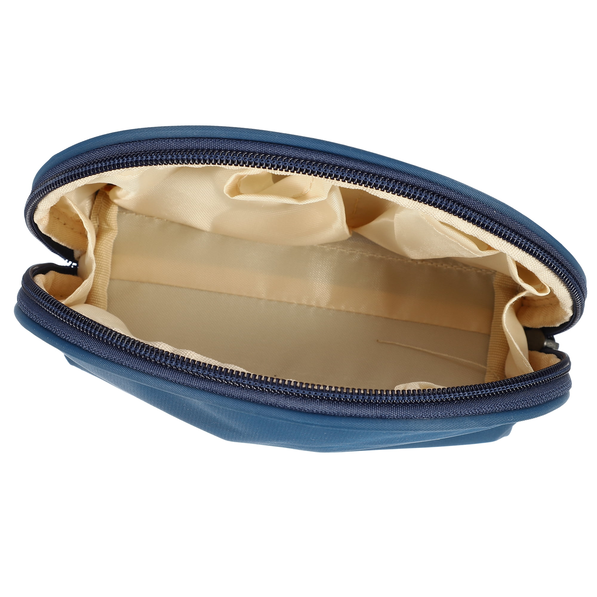 hekyip half moon cosmetic bag travel makeup pouch Bag, Pouch, Portable Waterproof Cosmetic for Ladies Women, Small (NAVY BLUE) : Beauty & Personal Care the perfect pouch for purse organization Clear Makeup Pouch · Water-Resistant