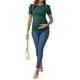 thumbnail image 2 of Blusa de maternidad de mujer INSPIRE CHIC, de punto acanalado, con mangas cortas abullonadas, camiseta arrugada para fotos de baby shower, talla XX-Large, roja, 2 of 6