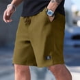 thumbnail image 5 of Shorts for Men Drawstring Waist Elastic Waist Shorts with Pockets Classic-Fit Casual Lightweight Summer Beach Vacation Shorts Moisture Wicking Mid-Length Golf Shorts,Brown M, 5 of 5
