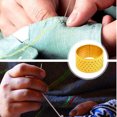 thumbnail image 2 of bedienty Knitting Rings Finger for Protection Thimble Adjustable Sewing Loop Specially-designed Crochet Tools for Home Yarn Crafts Thicken Gold Ring 1Set, 2 of 6