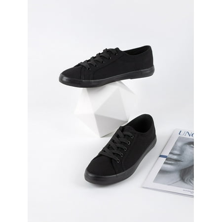 

Solid Lace Up Flat Trainers Women‘s Footwear