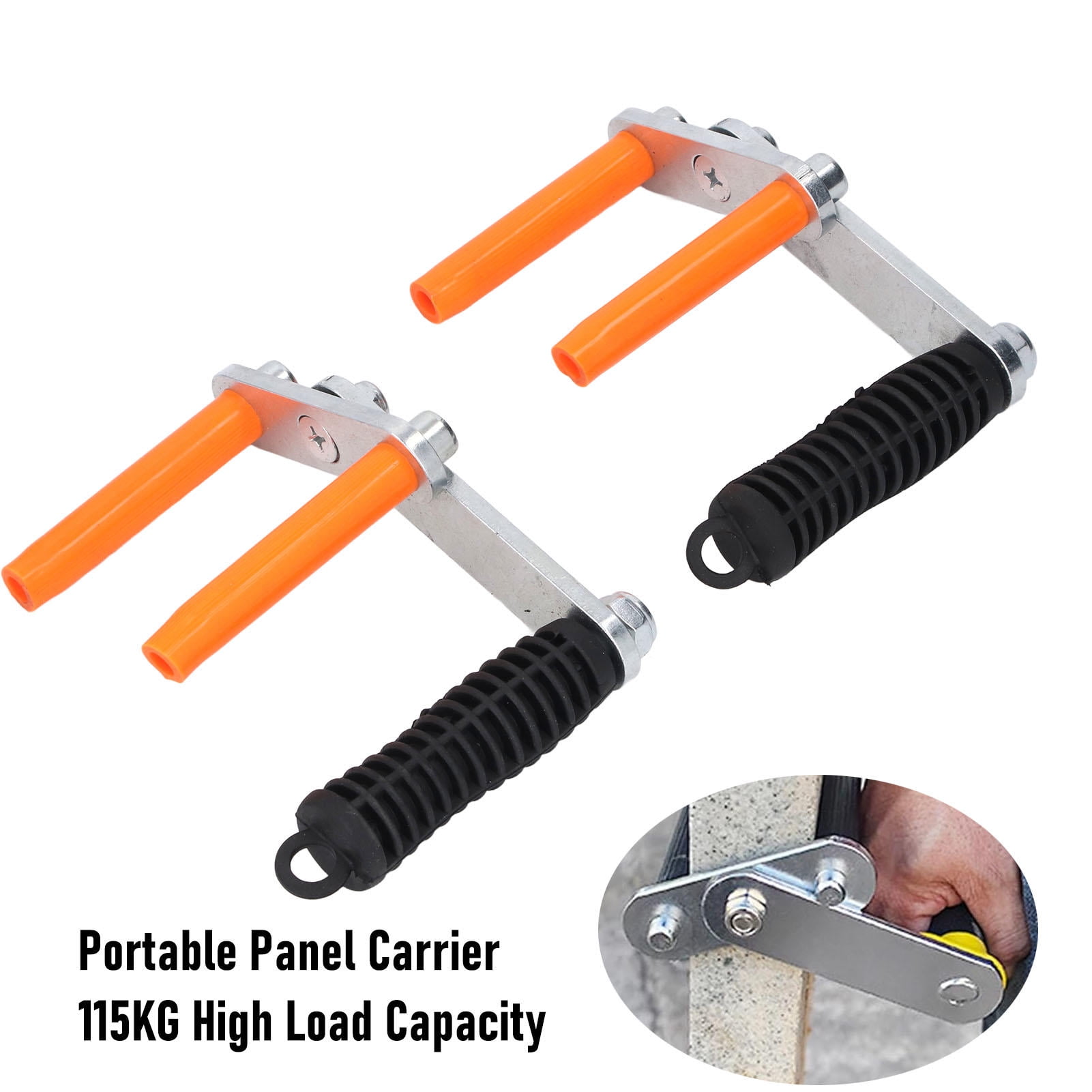 Yajisi 2‑Pack 115 kg Panel Clamp Carrier – Lightweight 420 SS Lifter for Drywall, Glass, Tile & Plywood – Ergonomic, 53 mm Clamp, 1 kg Each