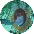 thumbnail image 1 of Ahgly Company Tapis Rond Lavable en Machine Intérieur Transitionnel Vert Profond, 5 Pieds Rond, 1 of 7