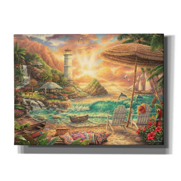 Epic Graffiti 'Love the Beach' by Chuck Pinson, Canvas Wall Art, 54"x40"