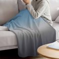thumbnail image 3 of Grey Ombre Throw Blanket for Couch, Soft Lightweight Flannel Fleece Blanket, Navy Blue Gray Gradient Modern Abstract Art Microfiber Plush All Season Decorative Blankets Gifts for Sofa Bed 50"x60", 3 of 9