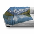 thumbnail image 3 of Landscape Soft Flannel Fleece Throw Blanket, Dreamy View of Alpine Lake with Snow Frozen Peaks Swiss Northern Explore, Cozy Plush for Indoor and Outdoor Use, 60" x 80", Blue Green White, by Ambesonne, 3 of 6
