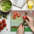 thumbnail image 3 of Eiffel Tower Cutting Board, Eiffel Tower Colorful Sky Grass Nature European Clouds Photography, Decorative Tempered Glass Cutting and Serving Board, Large Size, Coral Brown, by Ambesonne, 3 of 5