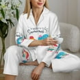 thumbnail image 6 of Pajama Sets for Women 2 Pcs, Gnomes Summer Button Down Long Sleeve Sleepwear Lounge PJ Sets, 6 of 6