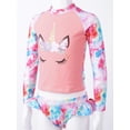 thumbnail image 4 of inhzoy Kids Girls 2PCs Swimsuit Rashguard Swim Shirt and Bottom Sets Swimwear Beachwear with UPF 50+ Abstract Fish Scales 6, 4 of 9