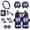 Blue and Pink - Galaxy Wolf, variant on Tutolipy 16 Pieces Car Interior Accessories Sets, Galaxy Wolf Print Car Front Seat Covers and Rear Split Bench Seat Cover, Steering Wheel Cover Seatbelt Cover Center Console Cover Car Headrest Cover