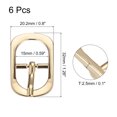 thumbnail image 2 of Uxcell 6Pack 0.59" Single Prong Belt Buckle Oval Center Bar Buckles for Leather Craft, Champagne, 2 of 7