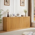 thumbnail image 3 of Semiocthome 67" Sideboard, Curved Contour Storage Cabinet, 4-Doors, Natural, 3 of 7