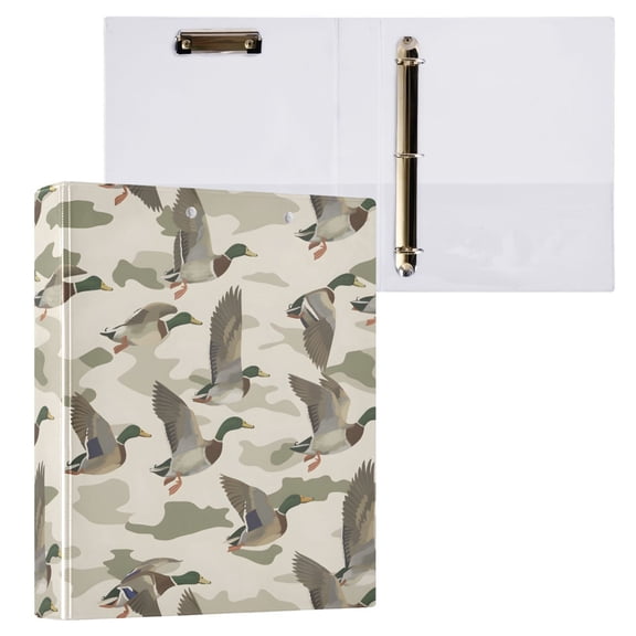 ALAZA Wild Duck Hardcover 3 Ring Binder 1.5" D-Rings with Interior Pockets Binders School 1 PC