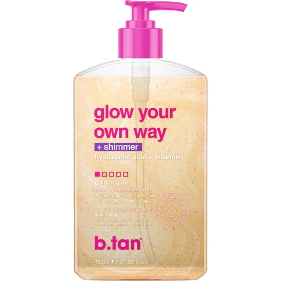 B.Tan Glow Your Own Way Shimmer - Clear Self Tan Gel 473mL