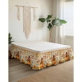 thumbnail image 2 of Happy Thanksgiving Bed Skirt California King Size 18in Drop, Turkey Maple Leaf Pumpkin Sunflower Board Wrap Around Dust Ruffle Bedskirts, Wrinkle&Fade Resistant Easy Fit Bedskirt with Elastic, 2 of 8