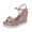 Pink, variant on Anuirheih Summer Ladies Shoes Fish Mouth Medium Wedge Heel Metal Buckle Women's Sandals Sandals Women (Gold)