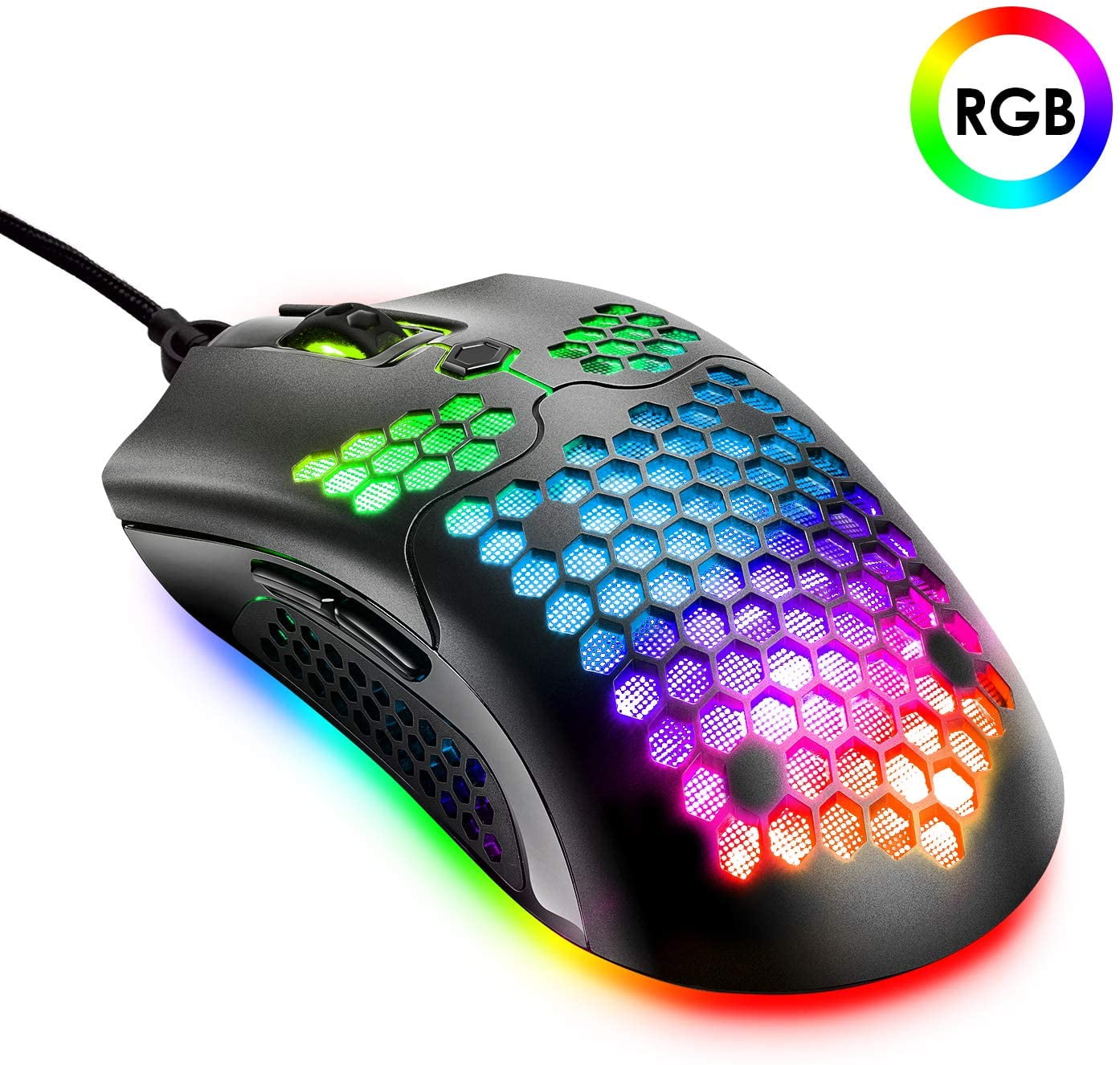 Lightweight Wired Gaming Mouse, 26 RGB Backlit USB Gaming Mice & 7