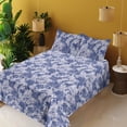 thumbnail image 2 of Ambesonne Floral Fitted & Flat Sheet with Shams 4 Pcs Set, Lilac Dream Hydrangea Art, Queen, Dark Lavender and Violet, 2 of 5