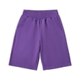 thumbnail image 5 of Quealent Kids Boys Girls Cotton Shorts for Summer Casual Athletic Running Jogger with Side Pockets Purple for Size 10-11 Years, 5 of 5
