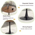 thumbnail image 4 of CQSXDA Round Dining Table 31.5 Inch Circle Tulip Table With Thickened Top & Metal Base Mid Century Modern Bistro Tab，Black,Walnut, 4 of 11
