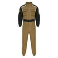 thumbnail image 3 of iiniim Mens Racing Driver Fireman Cosplay Jumpsuit Long Sleeve Front Zip Pockets Halloween Party Outfit Khaki XL, 3 of 4