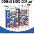thumbnail image 2 of Welcome 4th of July Patriotic Large Decorative House Flag, America Nautical Anchor Swim Ring Seagull Yard Garden Outside Decor, American USA Starfish Outdoor Home Decoration Double Sided 28x40, 2 of 5