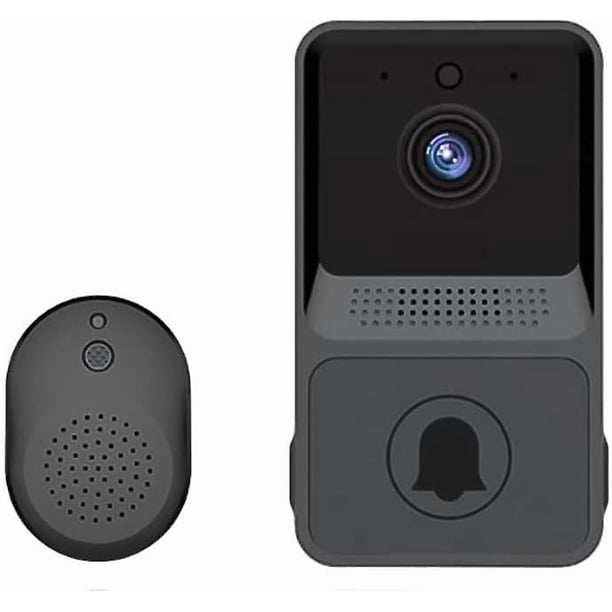 (Black) Wireless Video Doorbell, Smart Wi-Fi Video Doorbell with Chime, Doorbell Kit with HD Video, 2.4G WiFi