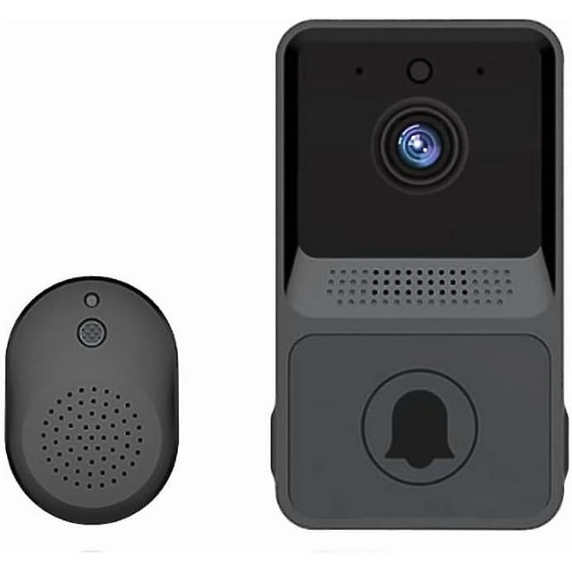 (Black) Wireless Video Doorbell, Smart Wi-Fi Video Doorbell with Chime, Doorbell Kit with HD Video, 2.4G WiFi