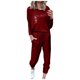 thumbnail image 1 of Gibobby Conjuntos de sudadera con bloques Traje casual de pantalones de manga larga con estampado de diente de león de color sólido para mujer (estilo 2)(Vino,CH), 1 of 4