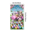 thumbnail image 3 of AZXY 35x71 Inch Happy Easter Door Cover, Dogs with Bunny Ears in Pink Truck Door Banner, Spring Fun Porch Wall Hanging Decor for Easter Party, 3 of 9