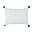 thumbnail image 2 of Indigo Ink Panther 14" x 20" Teal Boho Stripe Tassel Cotton Decorative Pillow, 2 of 5