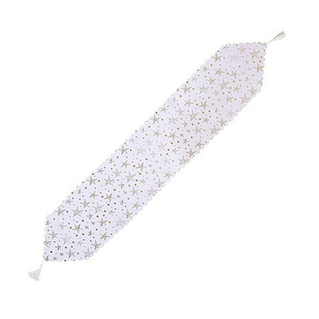 

VEAREAR Table Runner Xmas Tree Star Christmas Tablecloth Dining Table Runner Party Holiday Decor