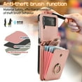 thumbnail image 3 of Asuwish Compatible with Samsung Galaxy Z Flip 4 5G 2022 Wallet Phone Case Ring Crossbody Strap Stand Credit Card Holder RFID Cell Cover for ZFlip4 Z4 Flip4 4Z Women Girls Rose Gold, 3 of 8