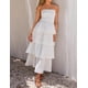 thumbnail image 3 of Vestido largo ZESICA Summer 2025 sin tirantes con hombros descubiertos blanco, 3 of 8