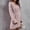 Pink, variant on Babysbule Summer Women Dresses Ladies Fashion Solid Color V-neck Drop Shoulder Long Sleeve Waist Waist Knitted Sweater Dress