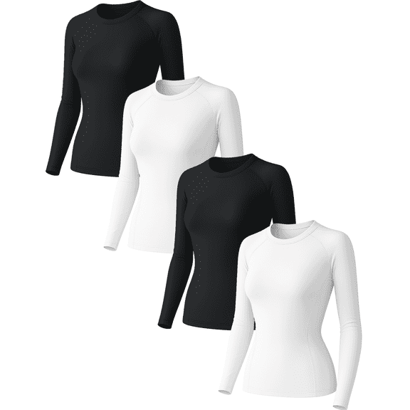 Raxilon 4 Pack Woman's Short Sleeve Athletic Shirts Workout Undershirt Dry Fit T-Shirt for Gym Running Tops