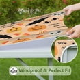 thumbnail image 6 of Stretch-fit Halloween tablecloth with elastic hem, designed for 36x36 inch square tables, features friendly pumpkin and ghost seasonal patterns, 6 of 6