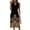 Brown, variant on Women's Spring Summer Elegant Wrap V-Neck Floral Boho Beach Dress Flowy Ruched Hawaiian Maxi Dress with Lightweight Material for Vacation and Resort Wear,Khaki L