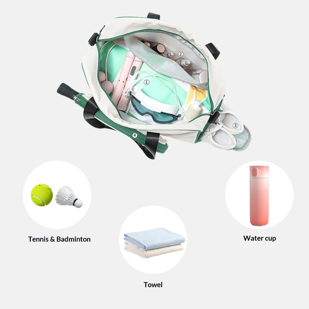 Tibvox Duffle Bag Large Sports Gym Bag with Shoe Compartments Pickleballs Toted Bag
