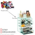 thumbnail image 6 of Sorbus Cosmetic Makeup and Jewelry Storage Case Teal Thrill 3 Large, 4 Small Drawers, 6 of 7