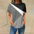 thumbnail image 3 of ICHUANYI Womens Casual Colorblock Print Short Sleeve Crew Neck Shirts T-shirt Tops Fashion Clothing, 3 of 3