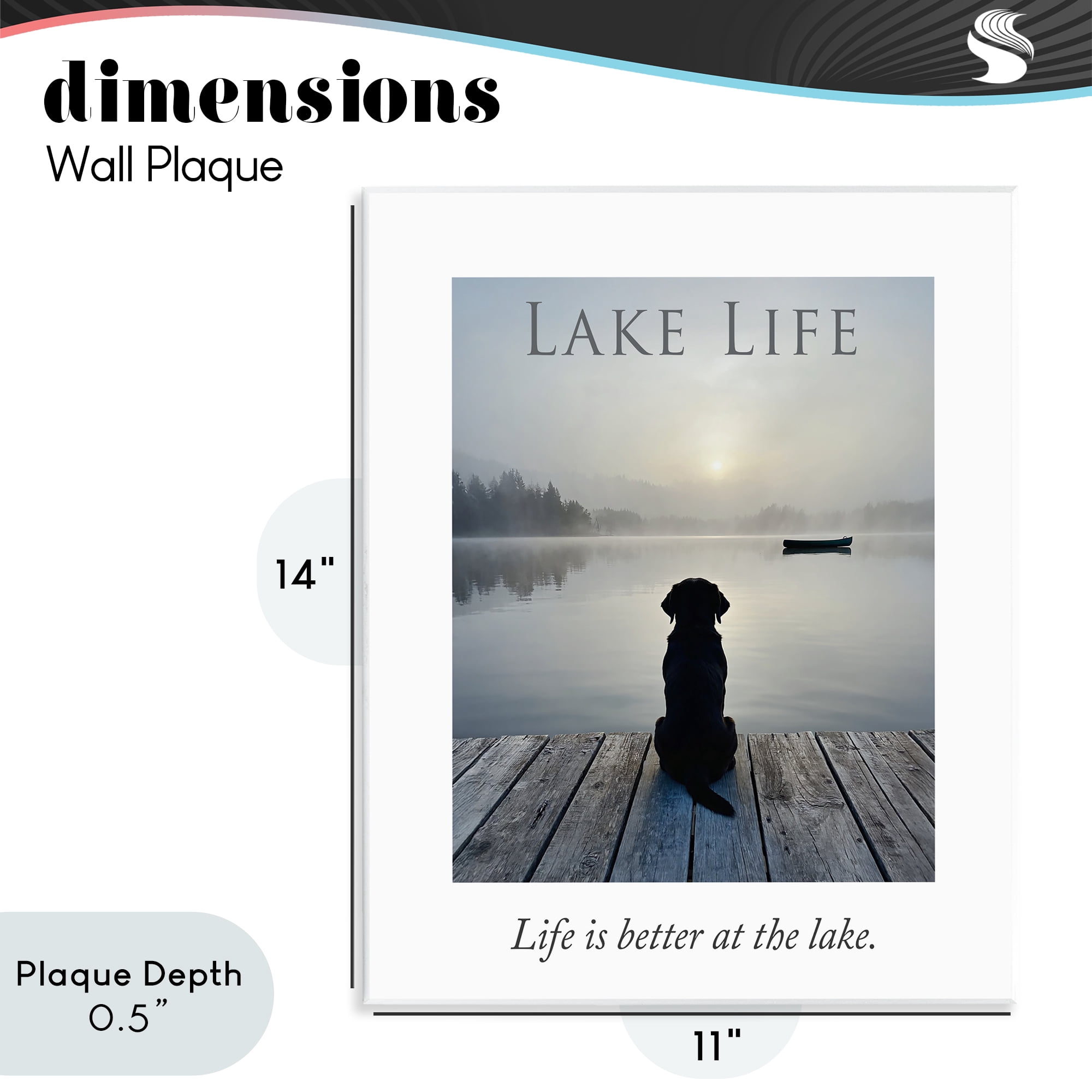 Stupell Industries Lake Life with Dog Wall Plaque Art, design by A Barefoot Stylist