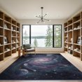 thumbnail image 2 of ODIKA 9'x12' Washable Area Rug Galaxy Nebula Cosmic Stars Meteorite Motif Planetary Planets Large Flowing for Dining Room, Basement, Office, Non-Slip Chair-Friendly, 2 of 7